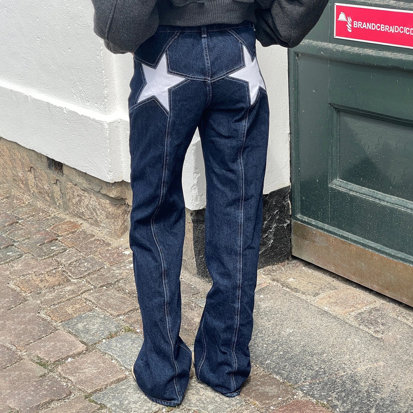 Star Print Loose Fit Denim Jeans