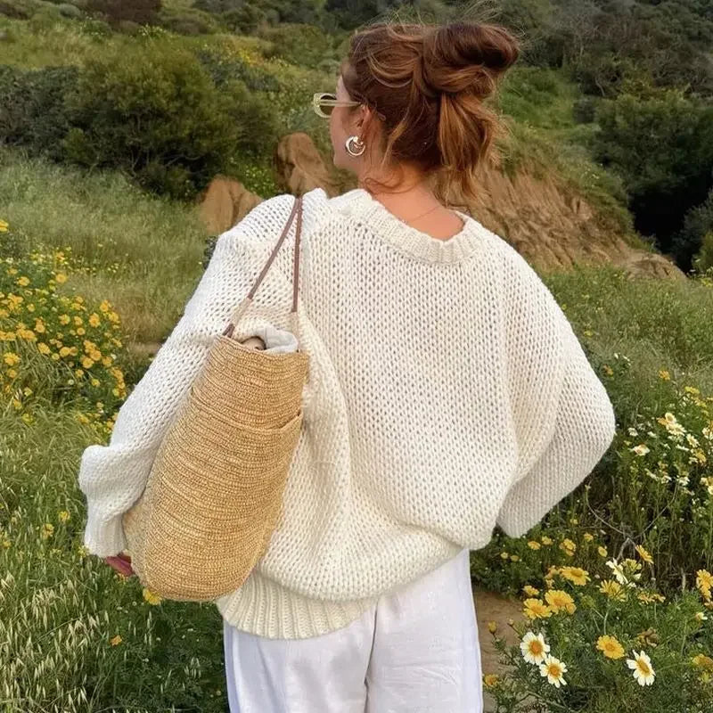 Hollow-Out Knitted Sweater