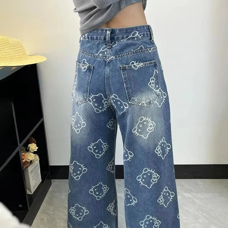 Hello Kittys Printed Jeans Denim