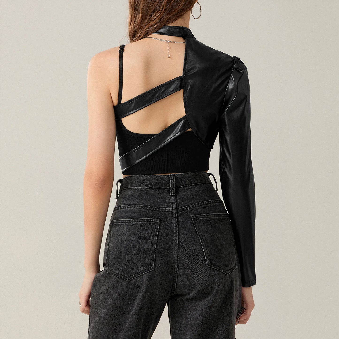 Halter Crop Tank Top – Sleeveless V-Neck