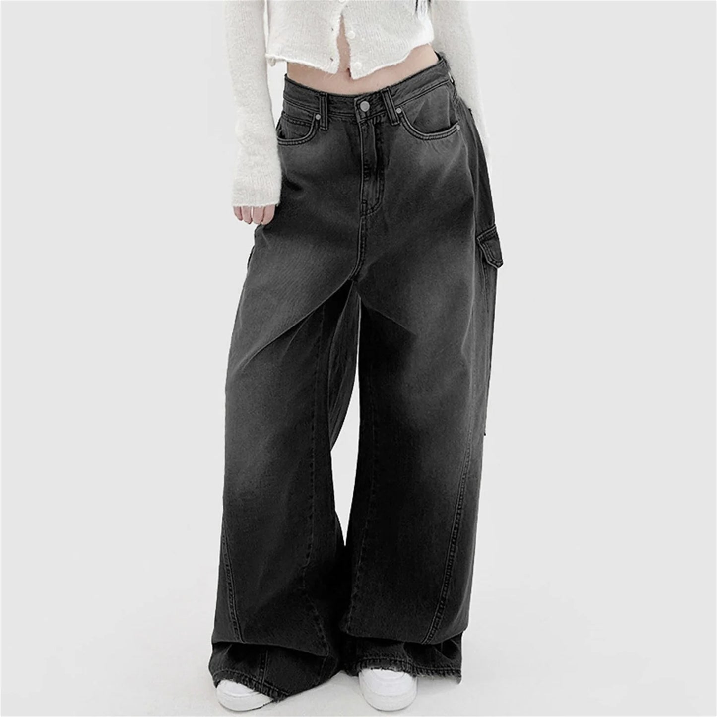 Oversized Black Cargo Jeans