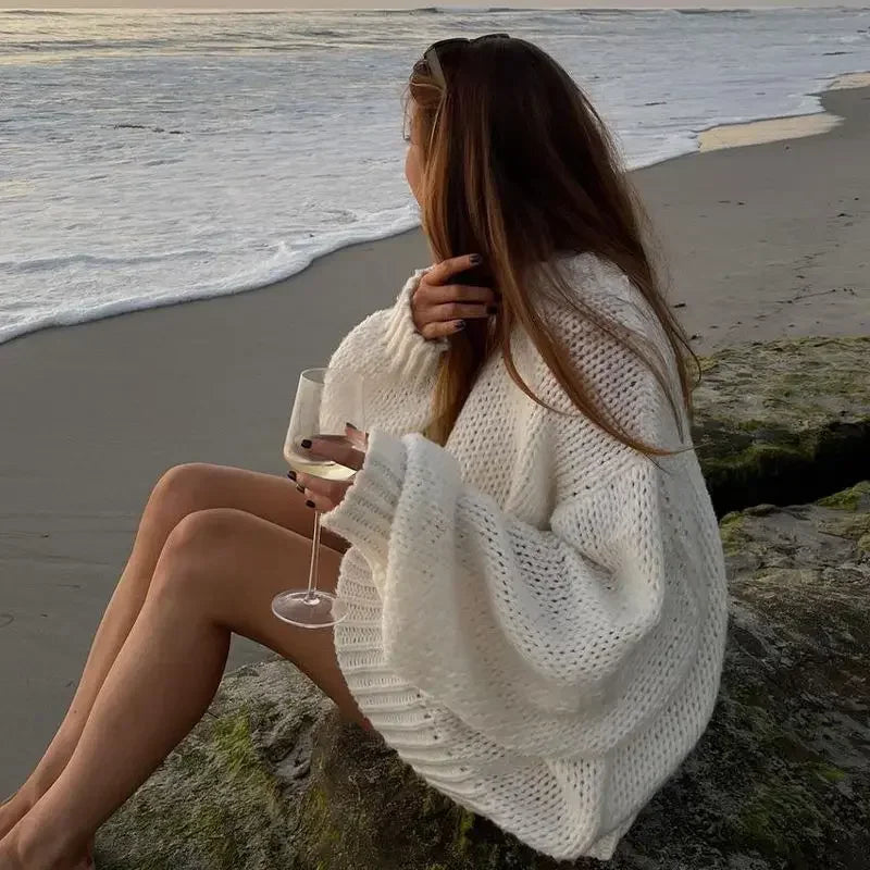 Hollow-Out Knitted Sweater