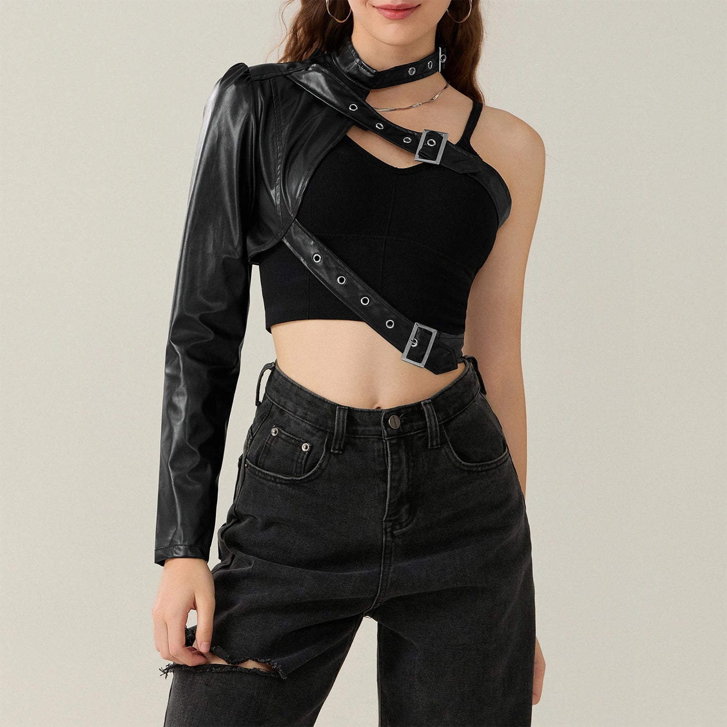 Halter Crop Tank Top – Sleeveless V-Neck