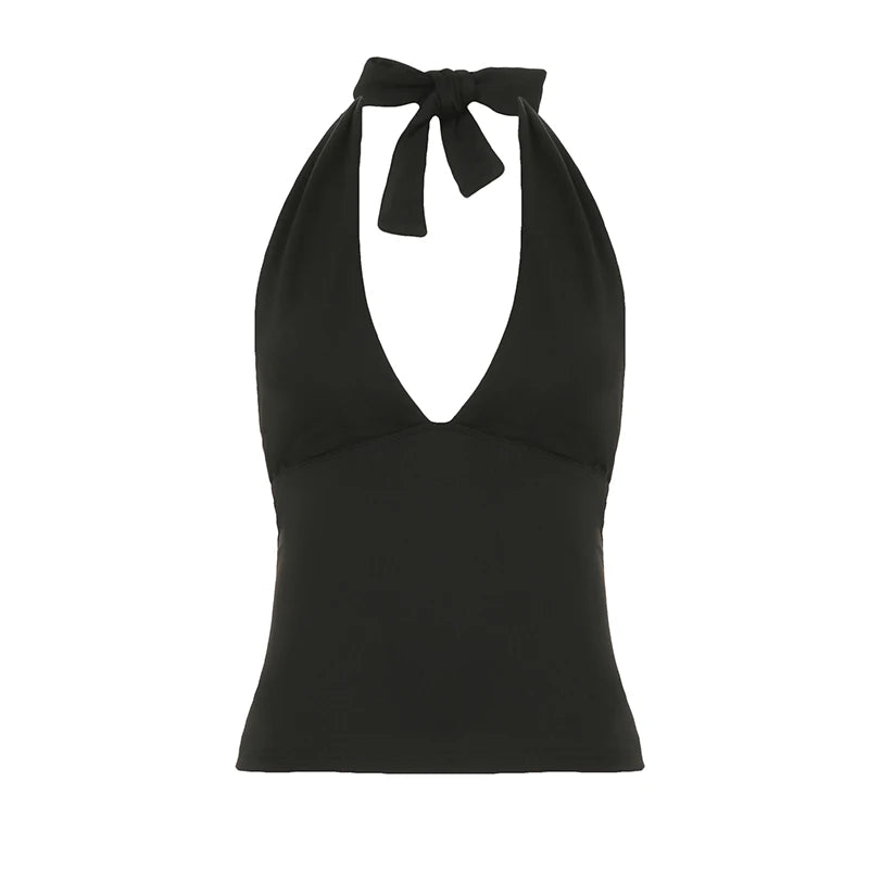 Slim Fit V-Neck Halter Top – Effortlessly Sexy & Simple