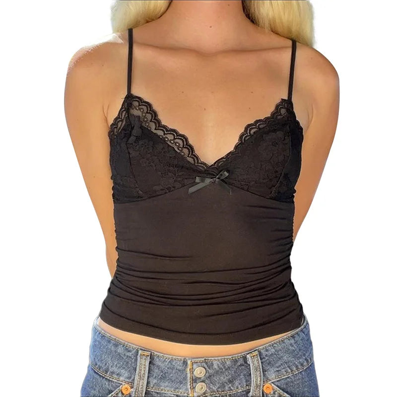 Lace Trim Crop Top