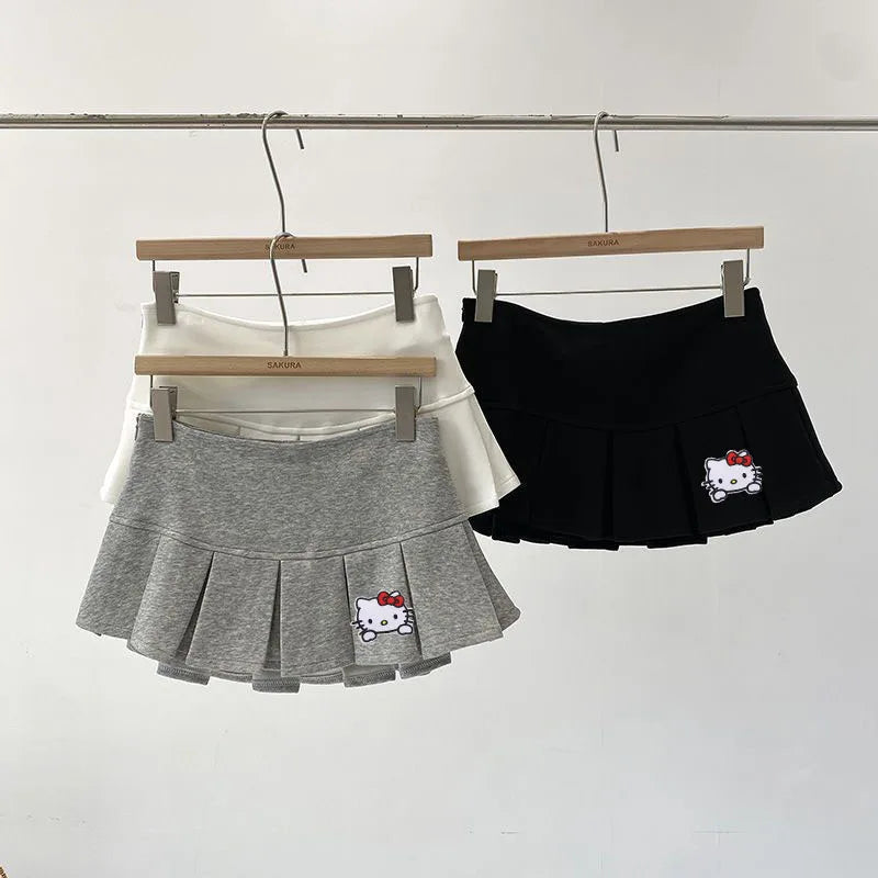 Low Waist Pleated Mini Skort