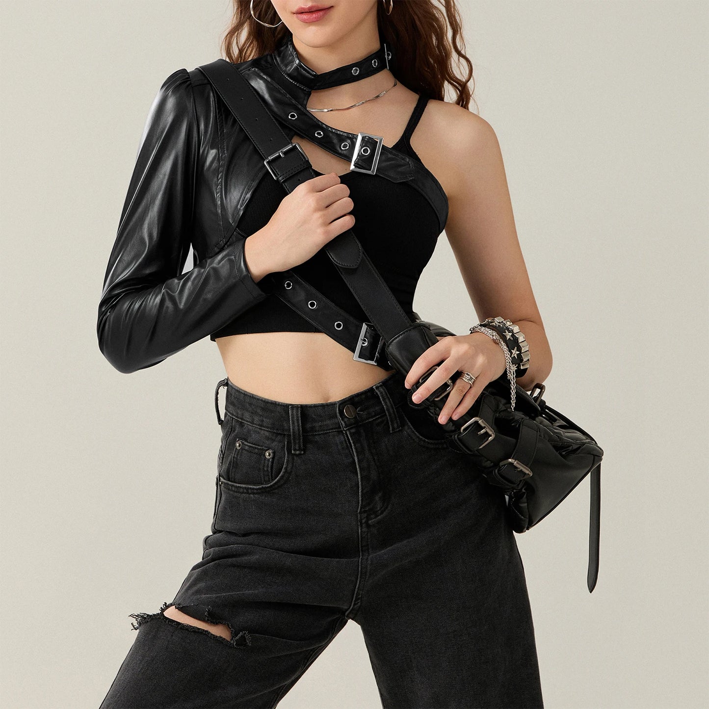 Halter Crop Tank Top – Sleeveless V-Neck