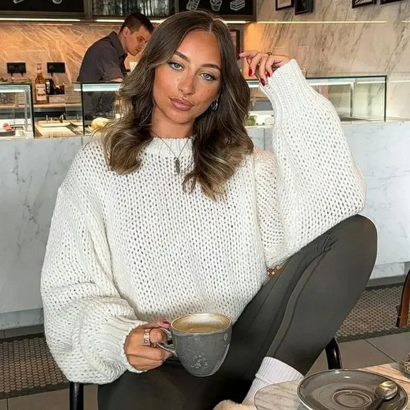 Hollow-Out Knitted Sweater