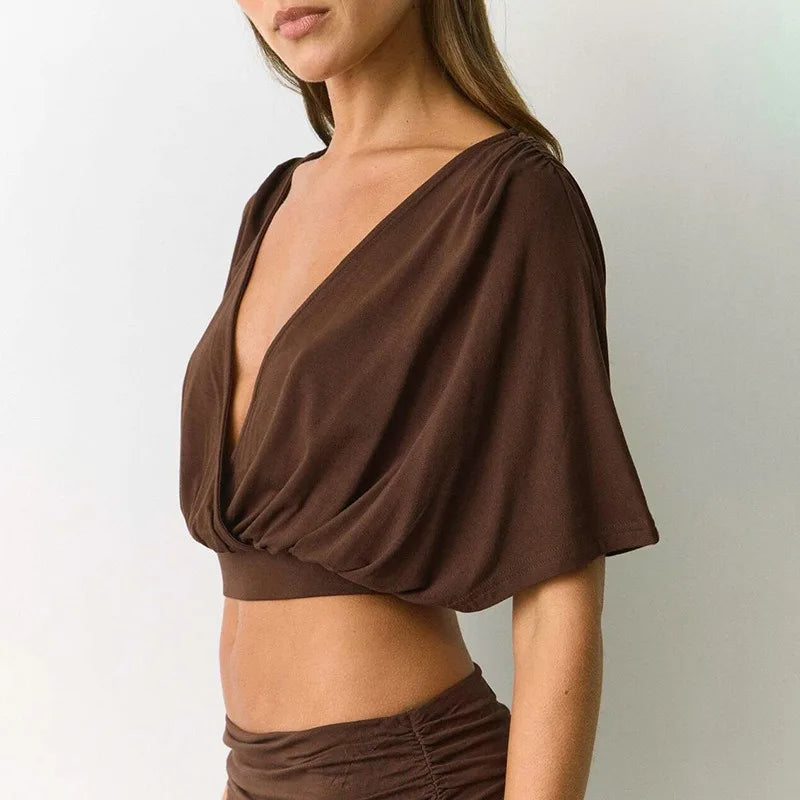 V-Neck Bodycon Top