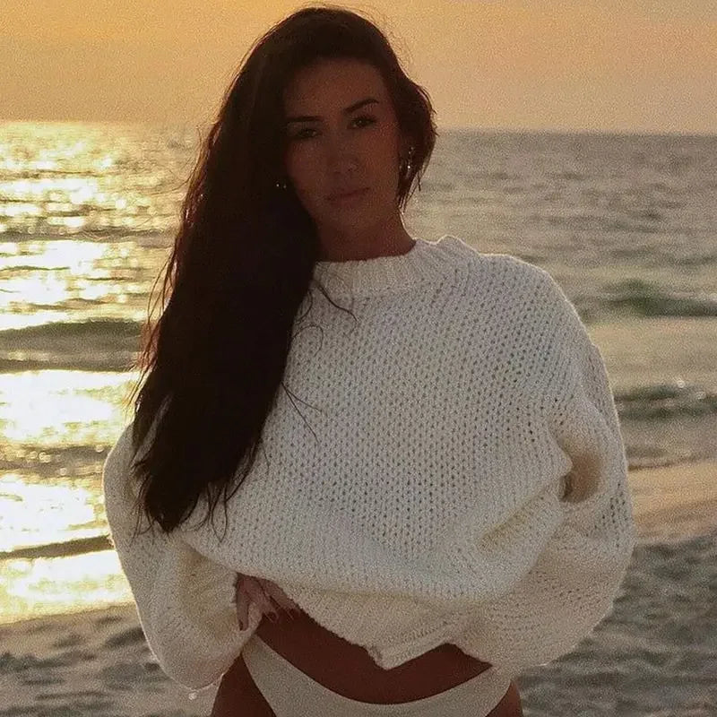 Hollow-Out Knitted Sweater