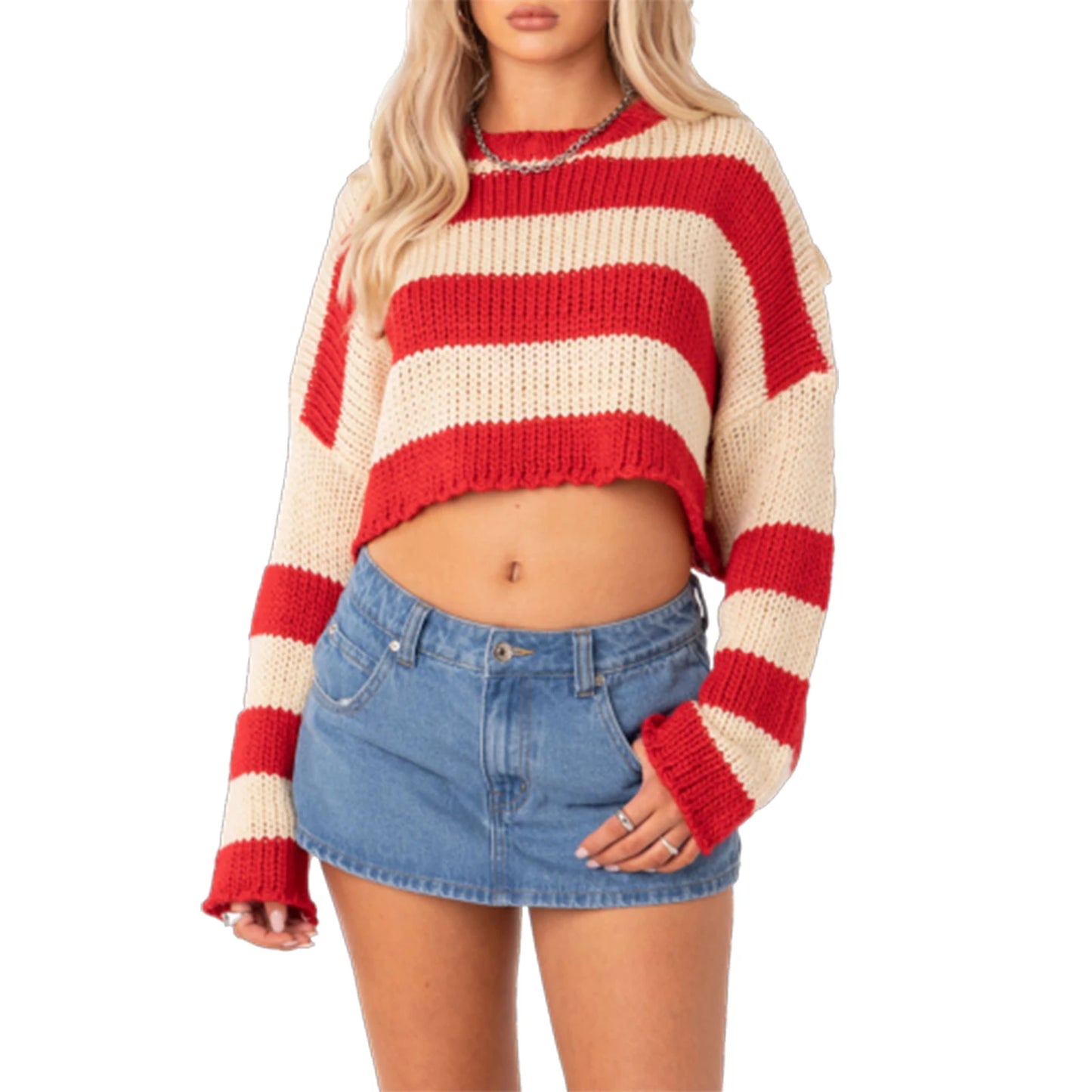 Striped Crop Sweater