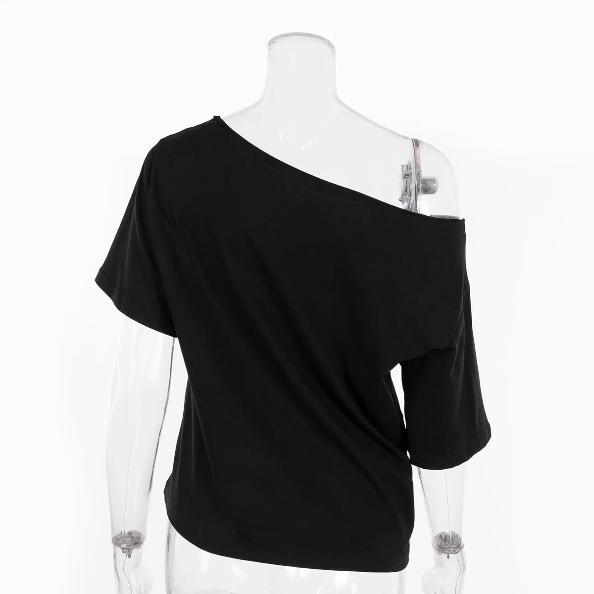 Retro Cartoon One-Shoulder Tee