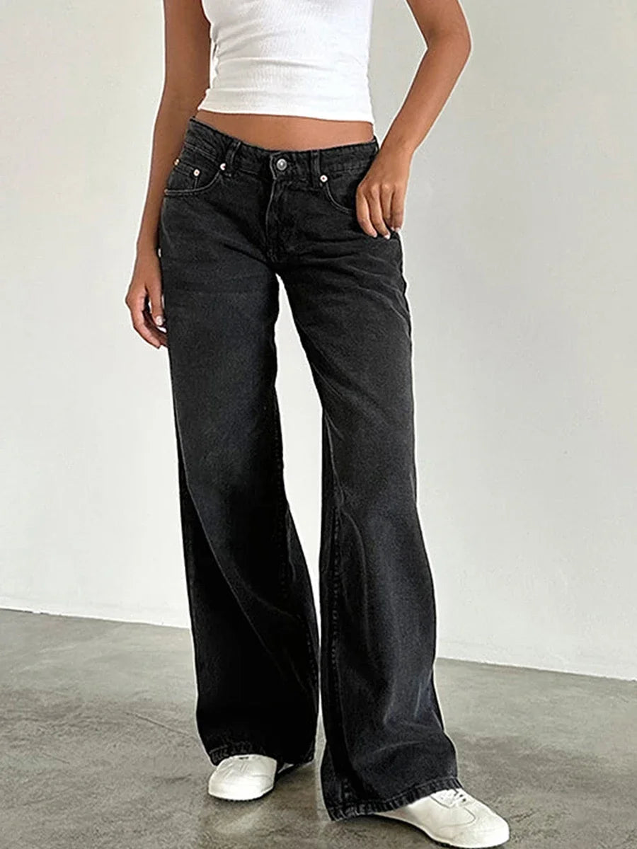 Low Rise Wide Leg Baggy Jeans