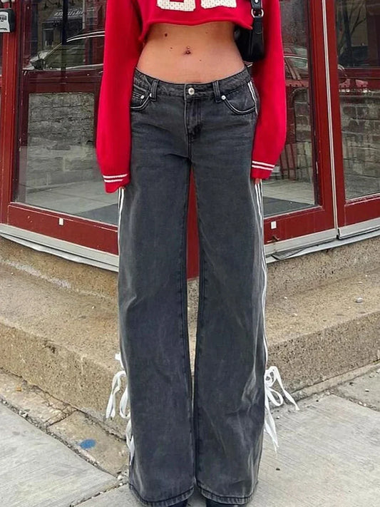 Side Stripe Low-Rise Jeans