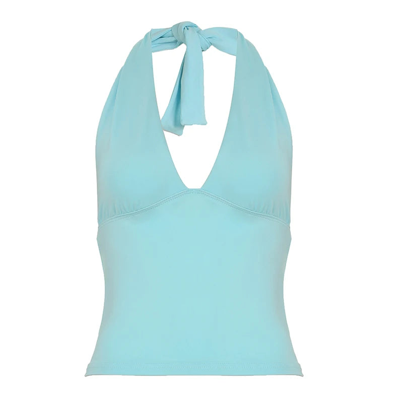 Slim Fit V-Neck Halter Top – Effortlessly Sexy & Simple