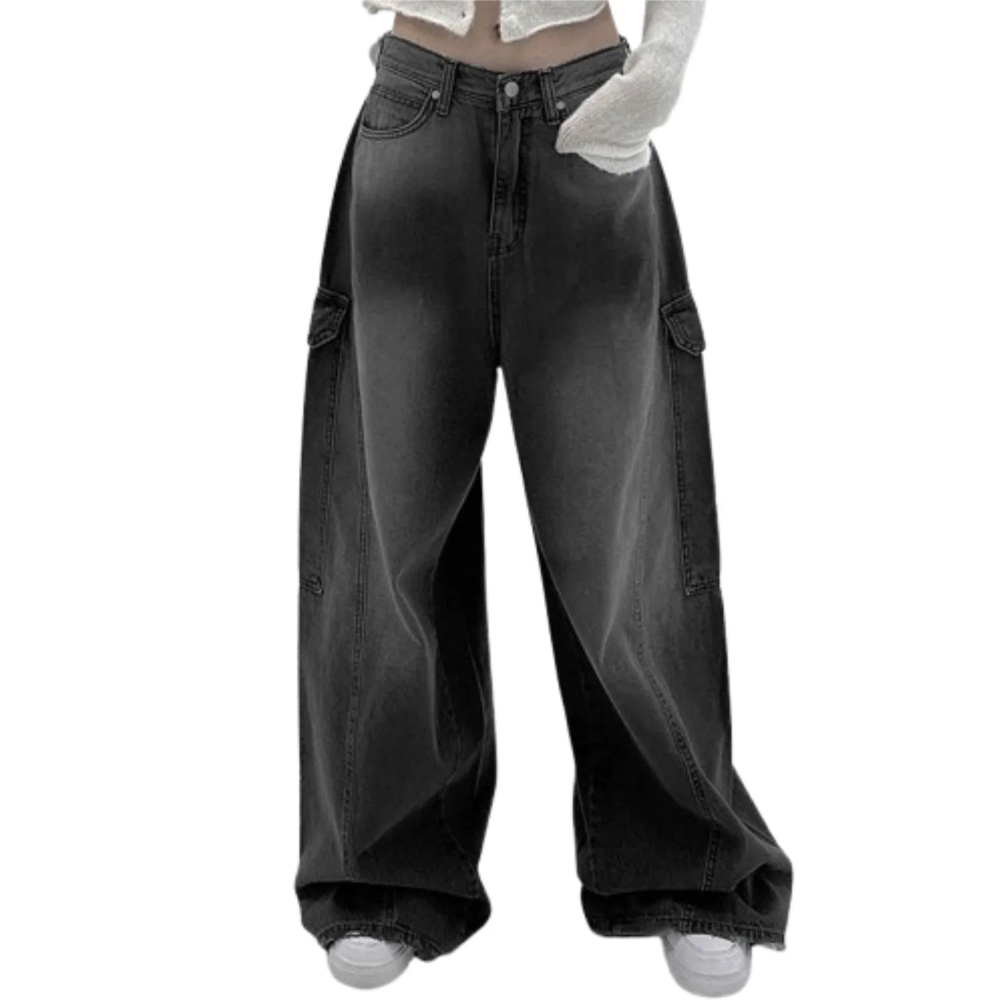 Oversized Black Cargo Jeans