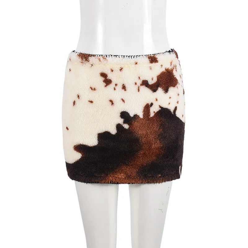Low Waist Printed Skirt