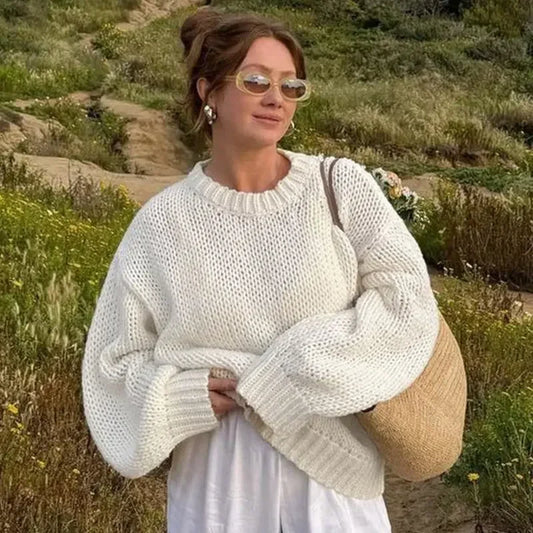 Hollow-Out Knitted Sweater