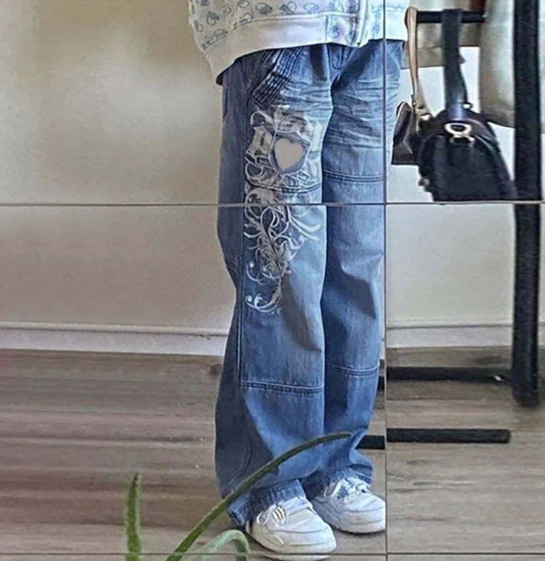 Floral Print Jeans