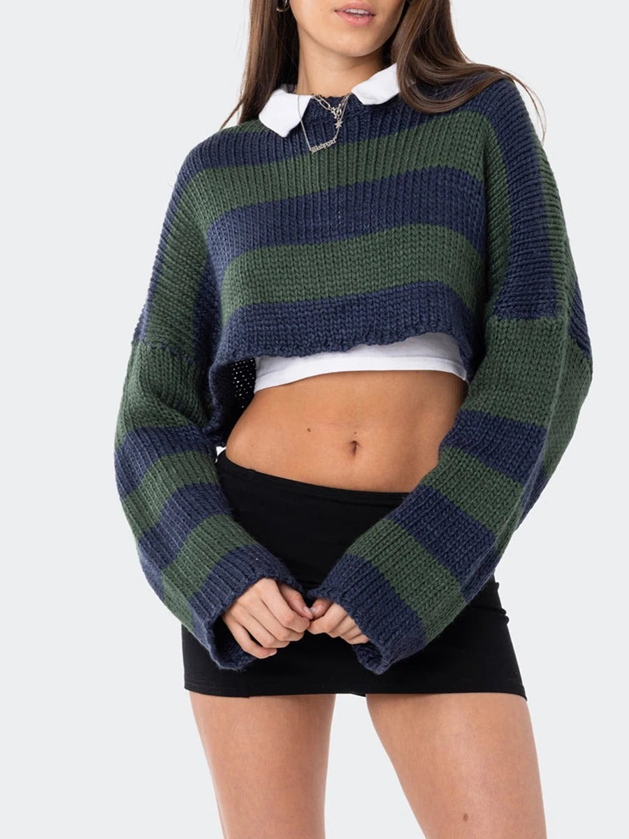Striped Crop Sweater