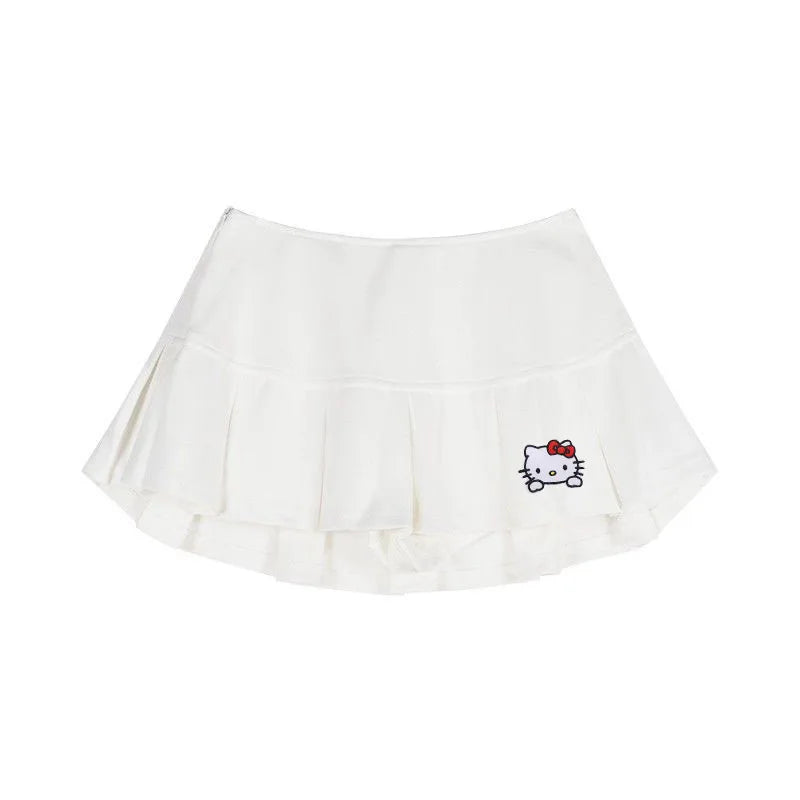 Low Waist Pleated Mini Skort