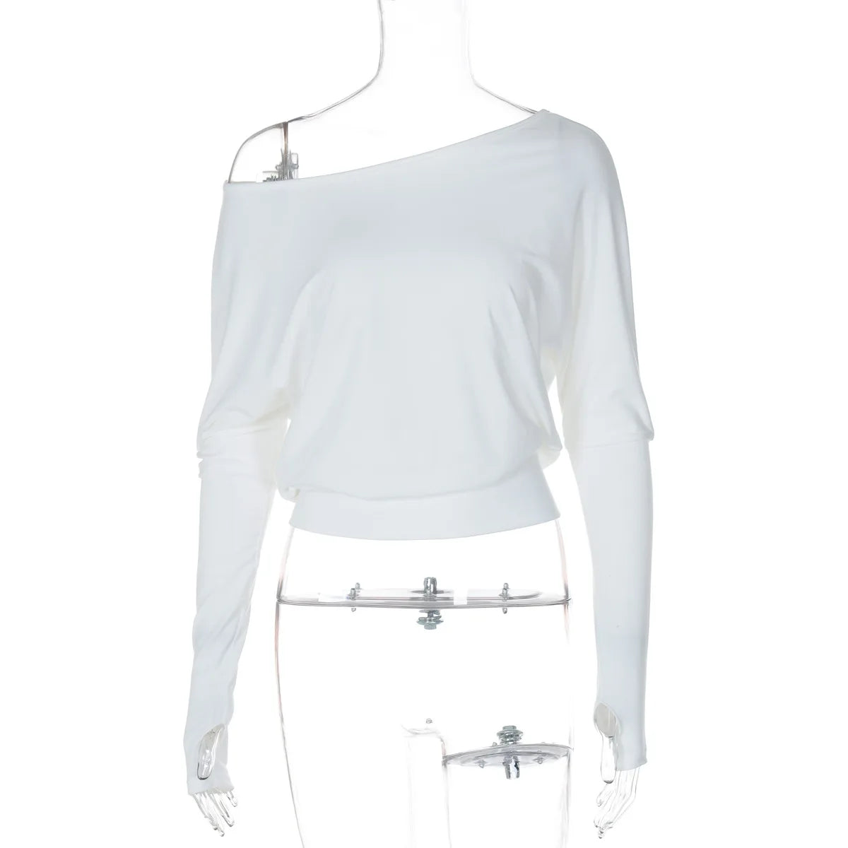 White Off Shoulder Pullover T-shirt