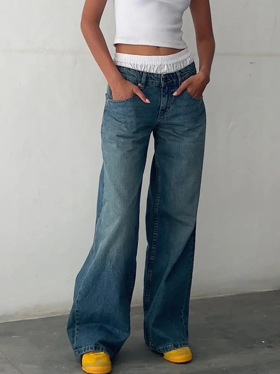 Low Rise Wide Leg Baggy Jeans
