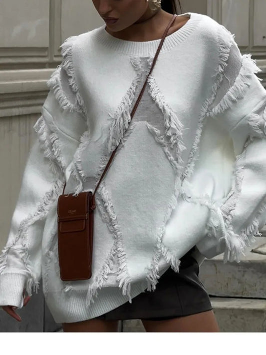 Retro Loose Lazy Style Round-neck Sweater