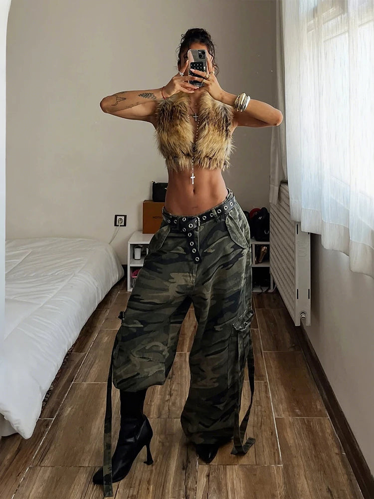 Leopard backless vest
