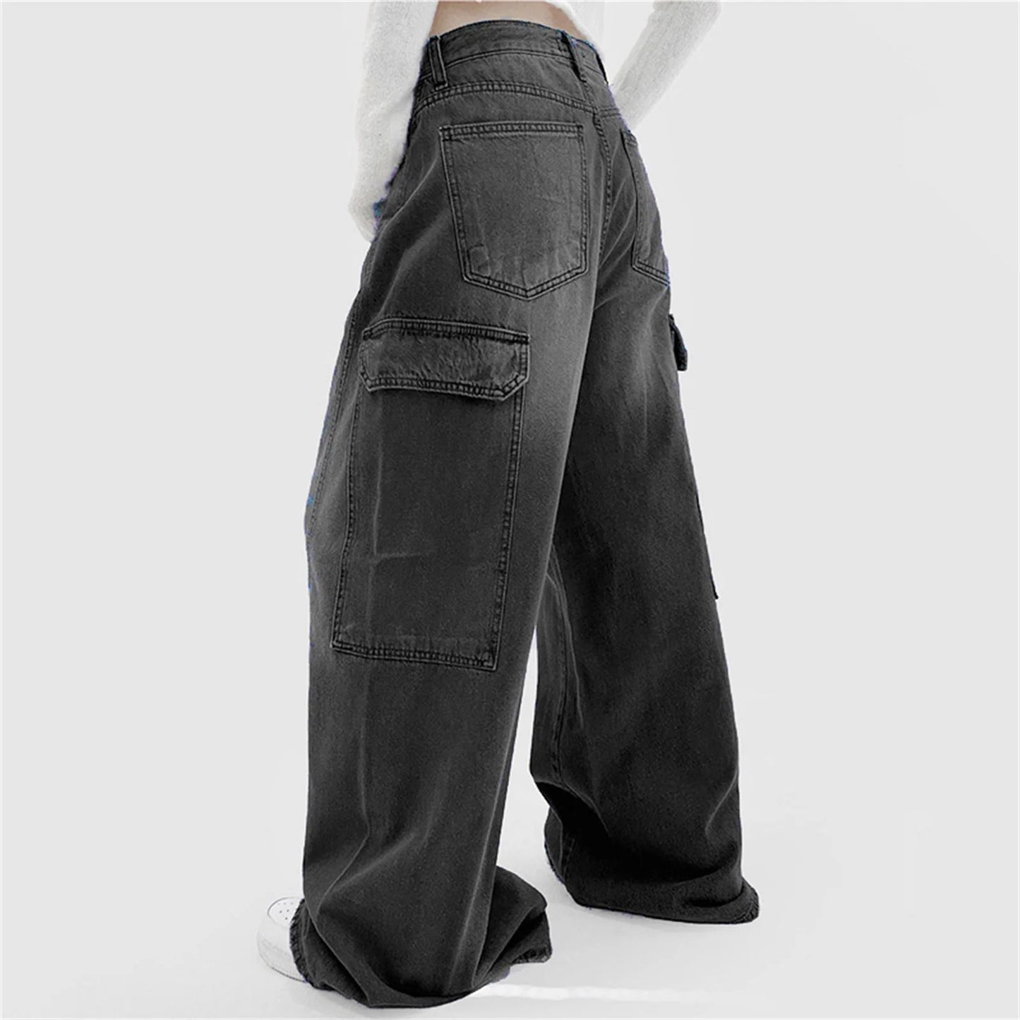 Oversized Black Cargo Jeans