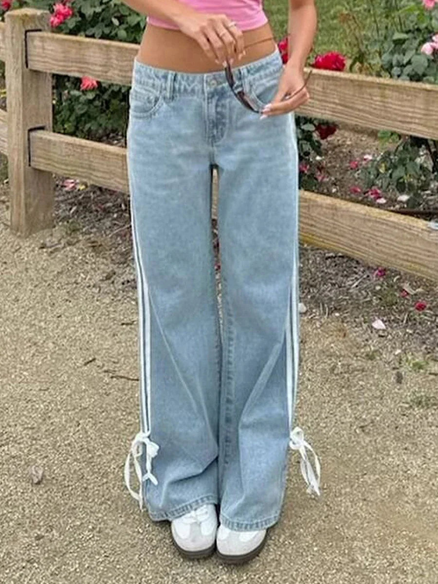 Side Stripe Low-Rise Jeans