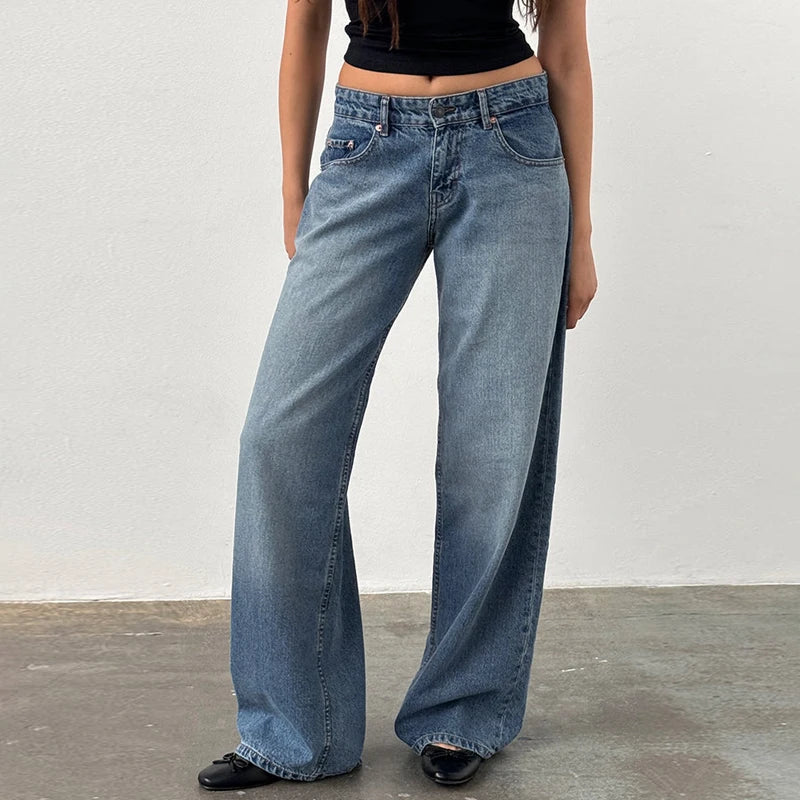 Low Rise Baggy Straight Leg Jeans