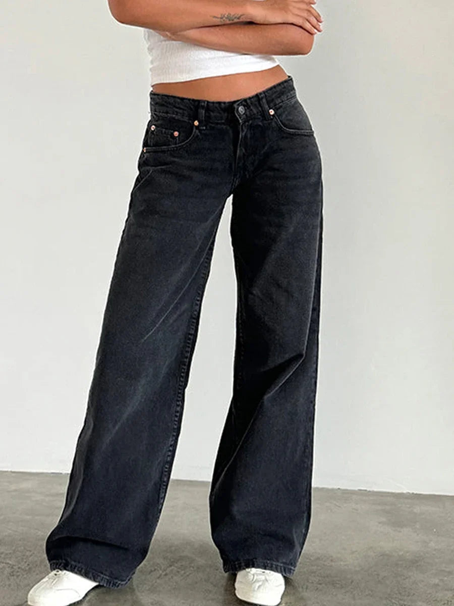 Low Rise Wide Leg Baggy Jeans