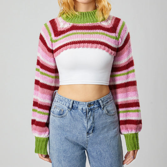 Striped Knitted Shrug