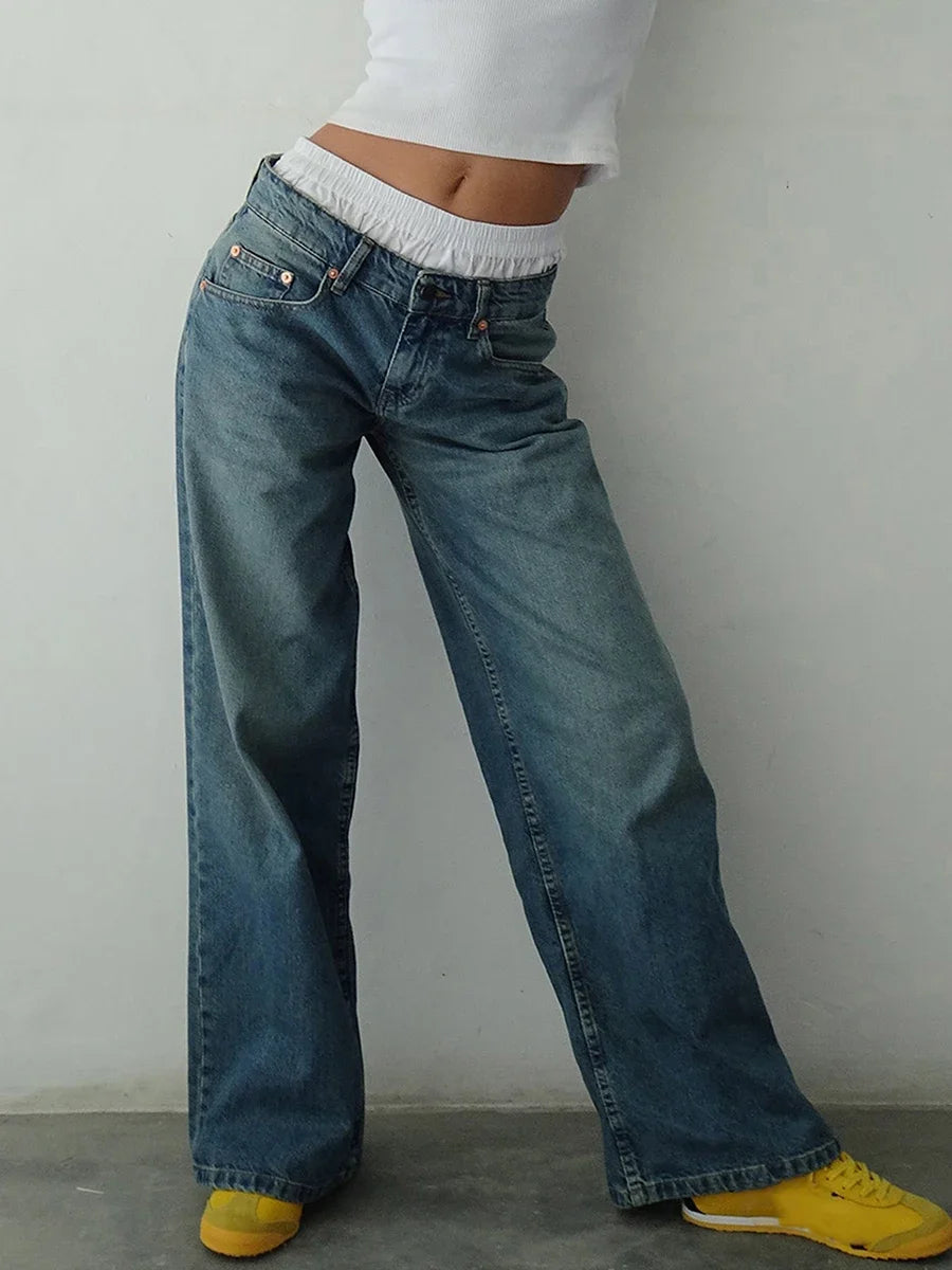 Low Rise Wide Leg Baggy Jeans