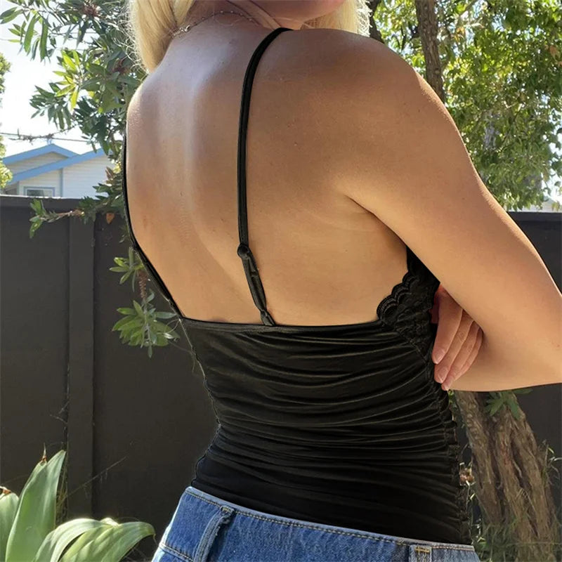 Lace Trim Crop Top