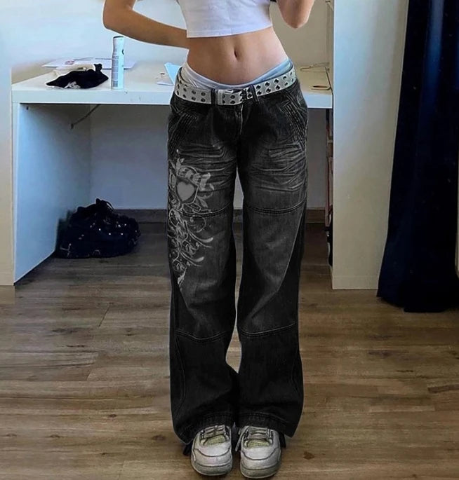 Floral Print Jeans