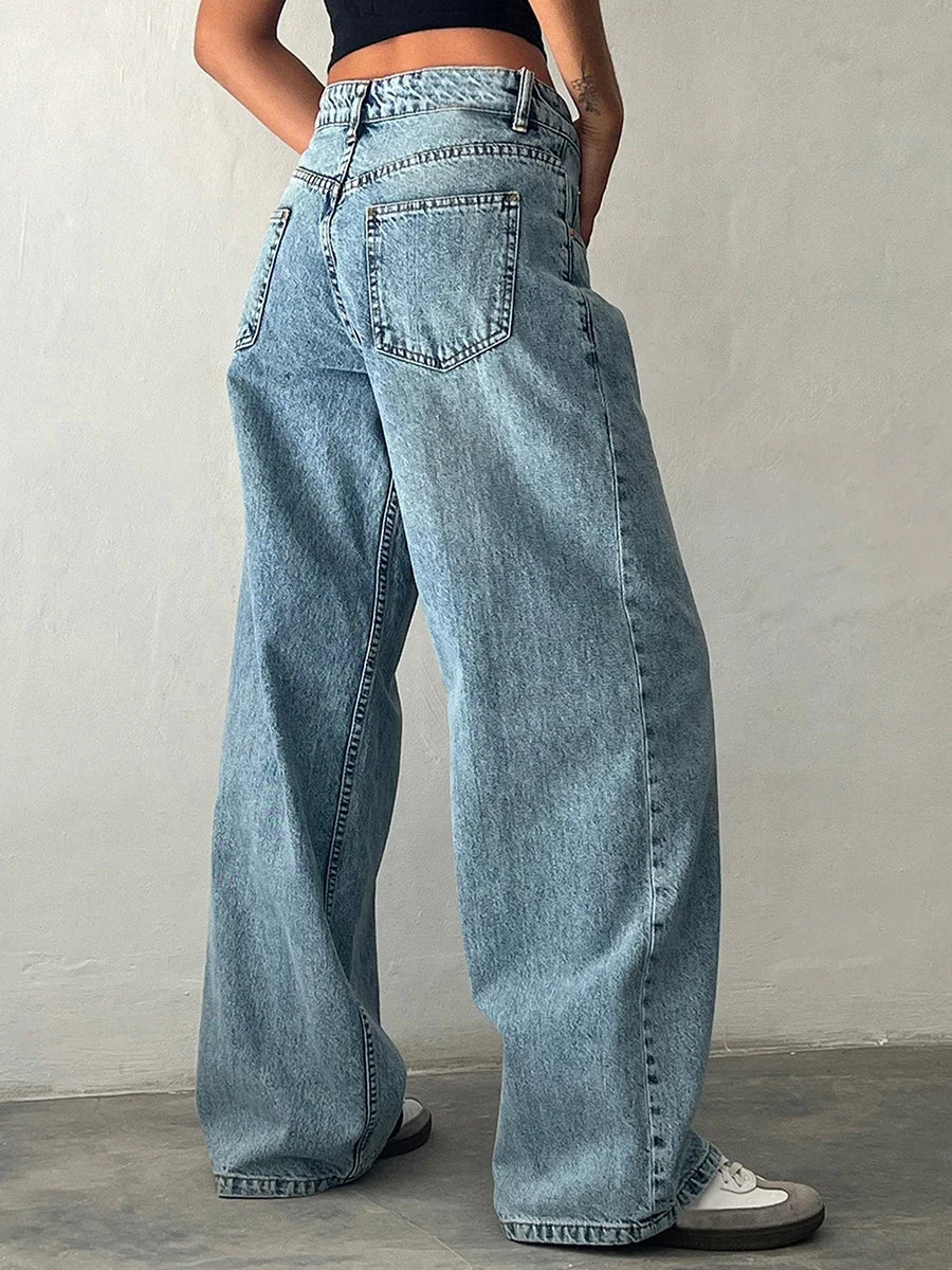 Low Rise Wide Leg Baggy Jeans