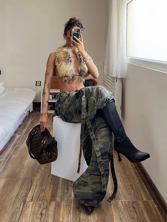 Leopard backless vest