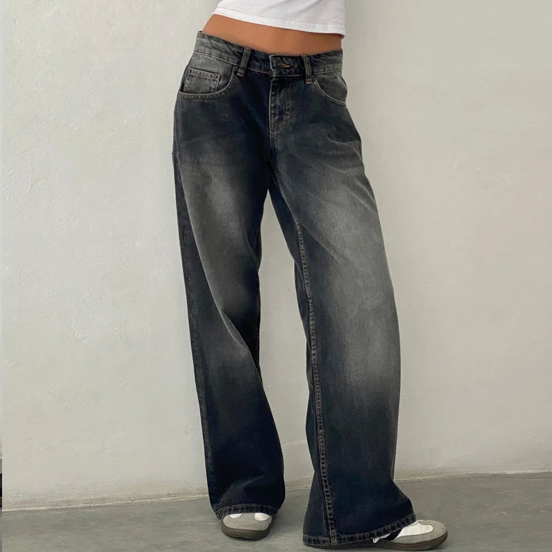 Low Rise Baggy Straight Leg Jeans