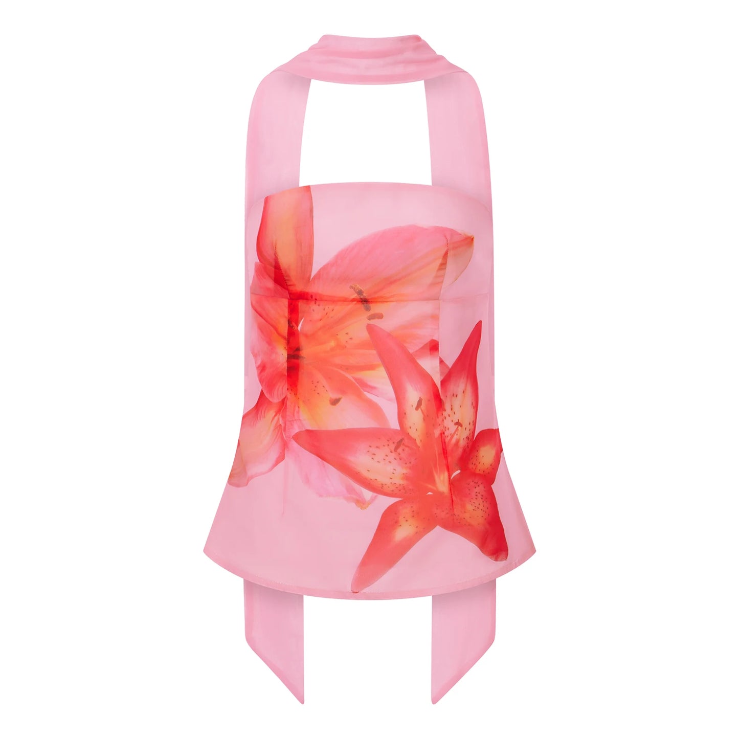 Floral Tube Tops Flower Print Strapless Sleeveless