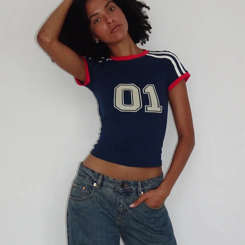 Y2K Print Baby Tee