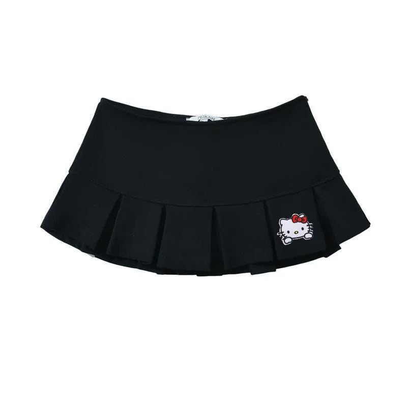Low Waist Pleated Mini Skort